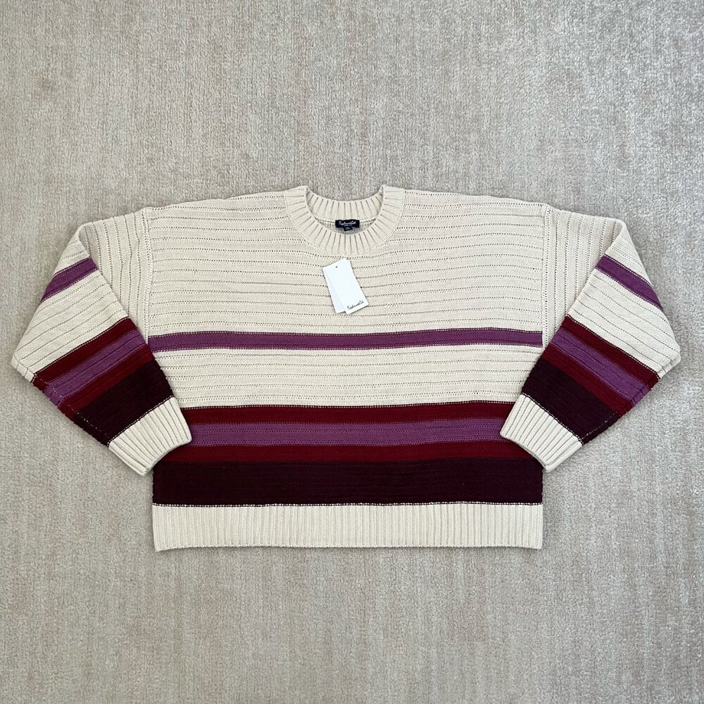 Splendid Jada Oversized Striped Crewneck Sweater M NWT